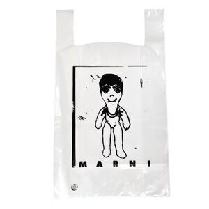 MARNI Shopping Clear Plastic Gift Bag Large 18”x24” Art Graphic